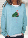 Festive Christmas Print Sweatshirt: Stylish and Comfortable Women's Casual Long Sleeve Crew Neck Sweatshirt