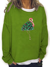 This Festive Christmas Print Sweatshirt for women features a stylish and comfortable long sleeve crew neck design. Crafted from lightweight cotton-blend fabric, this sweatshirt will keep you cozy and warm during the holiday season.