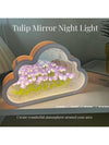 Pink Cloud Tulip Shaped Mirror Night Light Set of 10