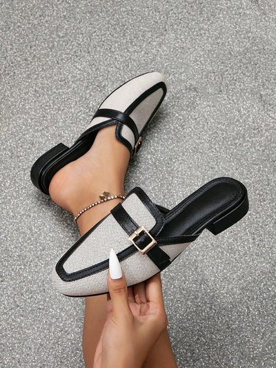 Belted Beauty: Fashionable Canvas Mules for Women