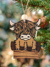 Western Style Bull Head Pendant: A Unique Wooden Christmas Decoration