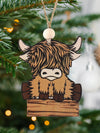 Western Style Bull Head Pendant: A Unique Wooden Christmas Decoration