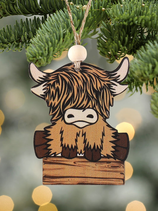 Western Style Bull Head Pendant: A Unique Wooden Christmas Decoration