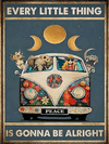 Bus Moon Print Metal Tin Sign: Add Charm to Your Space