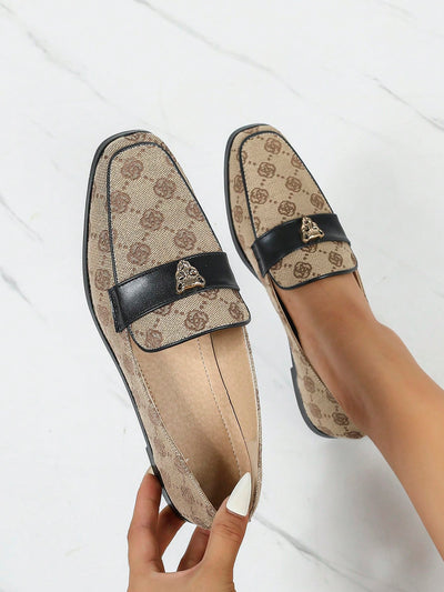 Square Head Metal Buckle Backless Loafers: Fashionably Flat