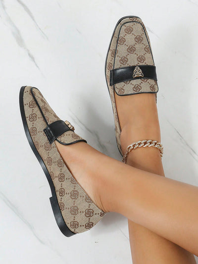 Square Head Metal Buckle Backless Loafers: Fashionably Flat