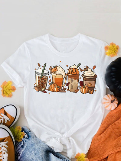 Stay up to date with this stylish Halloween Drink Cartoon Print crew neck T-shirt made from soft, durable fabric. This relaxed fit T-shirt is perfect for Spring and Summer and is sure to keep you looking and feeling your best. Wear it alone or layer it for a casual look.