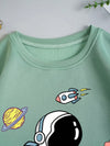 Stay Warm and Trendy with Our Astronaut Print Thermal Lined Sweatshirt