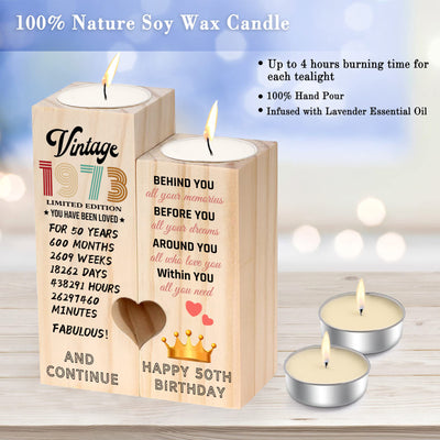Timeless Celebrations: 2-Piece Set of Exquisite 30-70th Birthday Candle Holders - Perfect Gifts for Beloved Women, Men, Parents, and Friends - Elegant Room Decor with a Touch of Nostalgia
