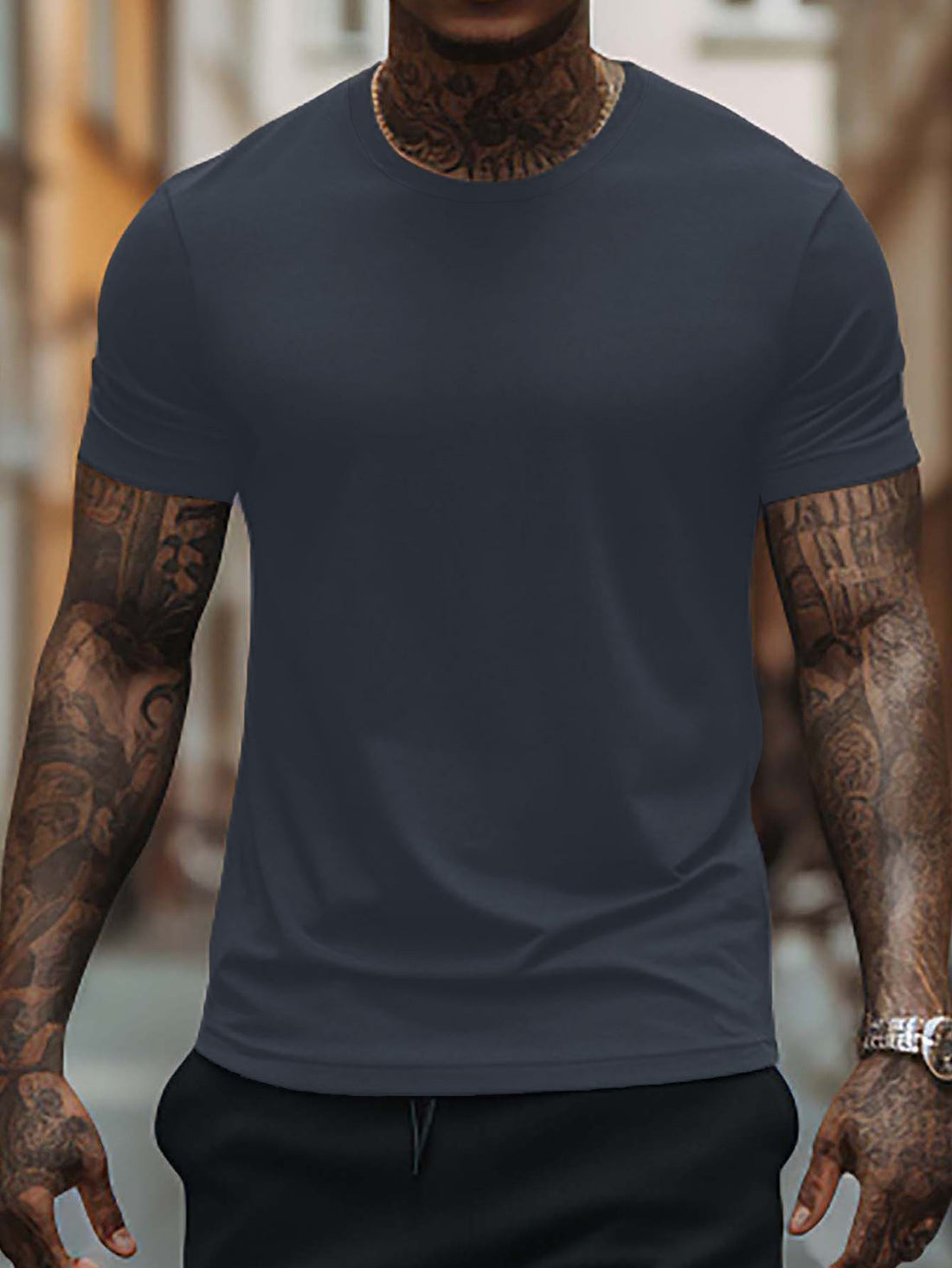 Stay cool and stylish this summer with our trendy graphic print men's t-shirt. Made from lightweight and breathable fabric, this t-shirt not only keeps you comfortable but also elevates your style game. The eye-catching graphic print adds a touch of uniqueness and charm to your look. Perfect for any casual occasion.