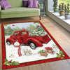 Vintage Red Truck Christmas Rug: Festive Non-Slip Area Carpet for Playroom, Bedroom, Living Room – Washable Holiday Decor!