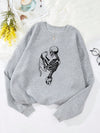 Stay Warm and Spooky with our Skeleton Print Thermal Lined Sweatshirt