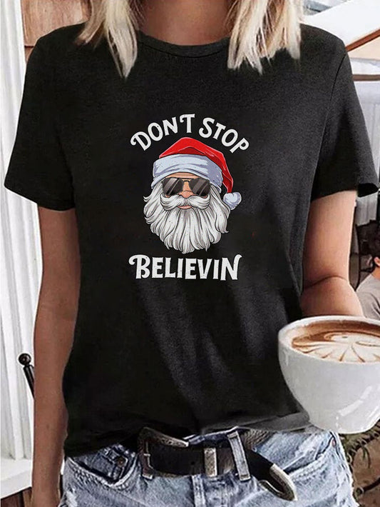 Santa Claus Fashion Fest: Christmas Graphic Sports T-Shirt for Women