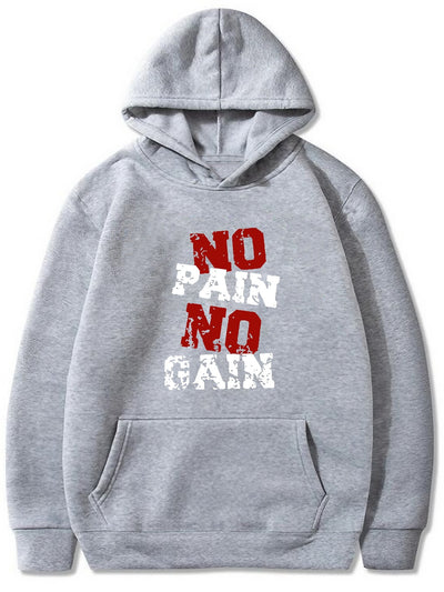 No Pain, No Gain: The Ultimate Graphic Print Hoodie for Active Men