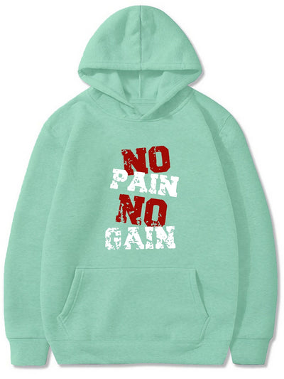 No Pain, No Gain: The Ultimate Graphic Print Hoodie for Active Men