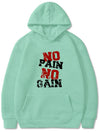 No Pain, No Gain: The Ultimate Graphic Print Hoodie for Active Men