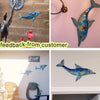 Marine Dolphin and Blue Whale Metal Art: Exquisite Outdoor and Indoor Decorations for Courtyards, Pools, and Rooms