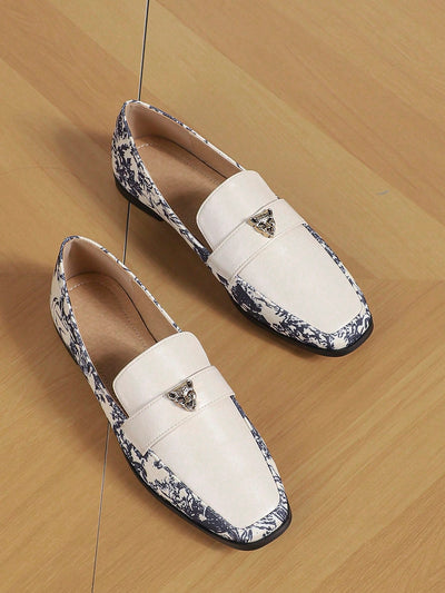 Square Head Metal Buckle Backless Loafers: Fashionably Flat