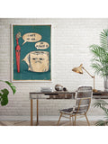 Add some humor to your bathroom with this quirky canvas painting featuring a toothbrush and toilet paper. Printed on high-quality canvas, this <a href=