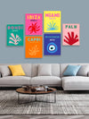 Coral Line Collection: 6-Piece Abstract Canvas Wall Art for Your Modern Space