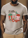 Coffee Letter: Men's Comfy Chic T-Shirt - Graphic Tee for Men's Summer Outdoor Style - Perfect Gift for Coffee-Loving Men!