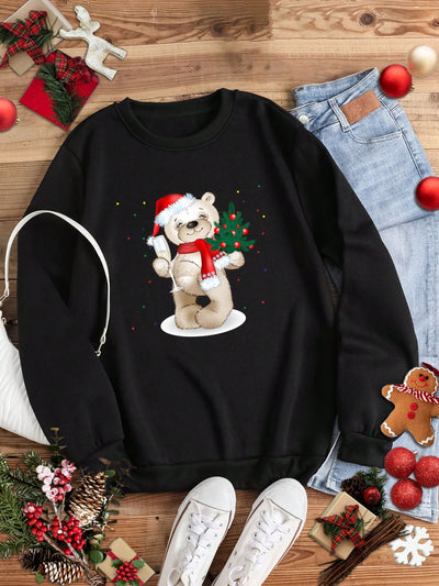 Stay cozy and festive this holiday season with our Christmas Bear Print Thermal Lined Sweatshirt. Our sweatshirt features a thermal lining to keep you warm, and a fun Christmas bear print to add some holiday cheer to your wardrobe. Stay stylish and snug with this must-have holiday essential.