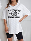 Edgy and Bold: Letter Graphic Drop Shoulder Tee - Express Yourself with Style and Comfort