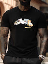 Cute Animal Pattern Printed Men's Graphic Tee: Stylish and Comfortable Summer Outdoor Clothing and Perfect Gift for Men