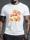 Cute Animal Pattern Printed Men's Graphic Tee: Stylish and Comfortable Summer Outdoor Clothing and Perfect Gift for Men