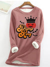 Crowned Pumpkin Letter Print Sweatshirt: A Spooky & Stylish Halloween Essential for Women