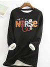 Spooky Season Sensation: Halloween Letter Print Sweatshirt for Women - The Perfect Casual and Cozy Outfit!