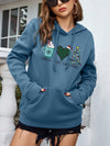 Cozy Christmas Delight: Kangaroo Pocket Drawstring Thermal-Lined Hoodie