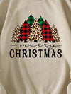 Cozy Christmas Vibes: Christmas Tree Slogan Graphic Thermal Pullover