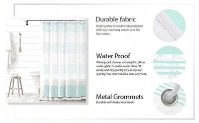 Boho Chic Tassel Shower Curtain - Add Rustic Charm to Your Bathroom!