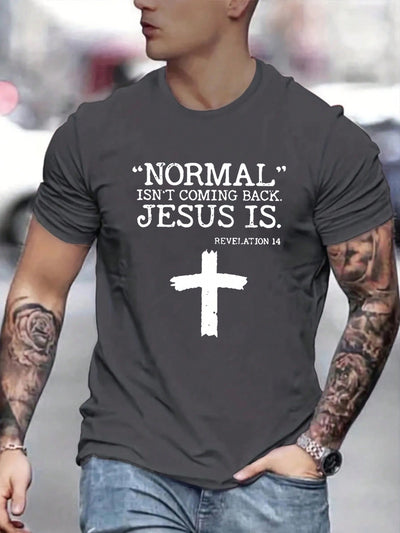 Men's Cross Slogan Graphic Tee: A Testament of Faith and Style