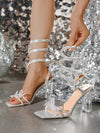 Summer Wedding Bliss: Simulated Butterfly High Heeled Sandals Perfect for Banquet Parties