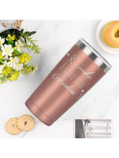 20oz Tumbler Vacuum Double Wall Cup With Letter Print  - Grandma Gift Ideas, First Time Grandma Gifts.