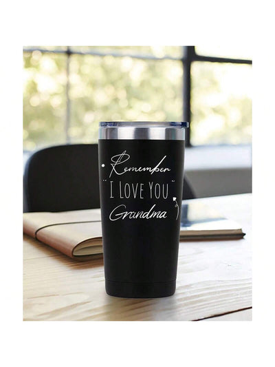 20oz Tumbler Vacuum Double Wall Cup With Letter Print  - Grandma Gift Ideas, First Time Grandma Gifts.