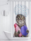 Whimsical Cartoon Cat Printed Shower Curtain - Bring a Playful Touch to Your Bathroom!