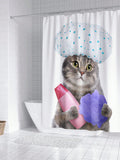 Transform your bathroom into a playful paradise with our Whimsical Cartoon Cat Printed <a href=