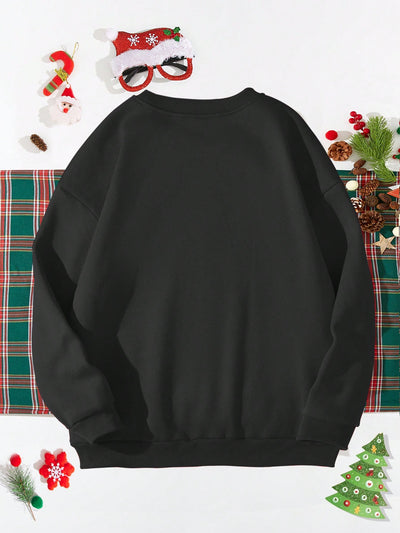 Festive Comfort: Unveiling the Christmas and Letter Print Thermal Lined Sweatshirt