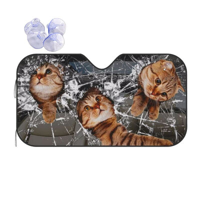 Naughty Cat Foldable Car Sunshade: Keep Your Car Comfortable and Cool with UV Sunshade Protection
