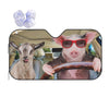 Keep Your Car Cool and Protected with our Foldable Car Sunshade Windshield Pig/Sheep Play - UV Sunshade Protector