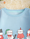 Stay warm this winter with this Festive Feline Fun: Christmas Cat Print Thermal Lined Sweatshirt. Lined with a thermal interior for extra insulation, this winter-ready sweatshirt is made of a cotton and polyester blend for breathable comfort.