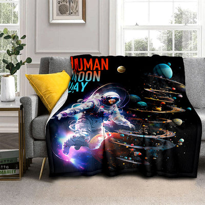 Cozy Space Exploration Print Blanket: A Lightweight and Luxurious Flannel Throw for Ultimate Comfort and Style – Perfect for Home, Office, or On-the-Go