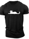 Whimsical and Stylish: Cartoon Cat Graphic Print T-Shirt for Men - Trendy Summer Fashion Essential for Casual Comfort