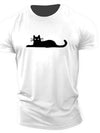 Whimsical and Stylish: Cartoon Cat Graphic Print T-Shirt for Men - Trendy Summer Fashion Essential for Casual Comfort