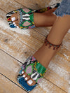 Bold Colored Snake Print Flat Sandals: Elevate Your Fashion Game with Trendy Footwear