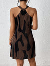 Sun-Kissed Style: Spring Break Graphic Print Halter Neck Dress