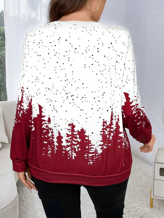 Cozy Christmas Print Sweatshirt for the Festive Season